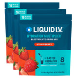 Liquid I.V. Multiplicador de Hidratación sabor fresa 3-pack: hidratación rápida en cada sobre.
