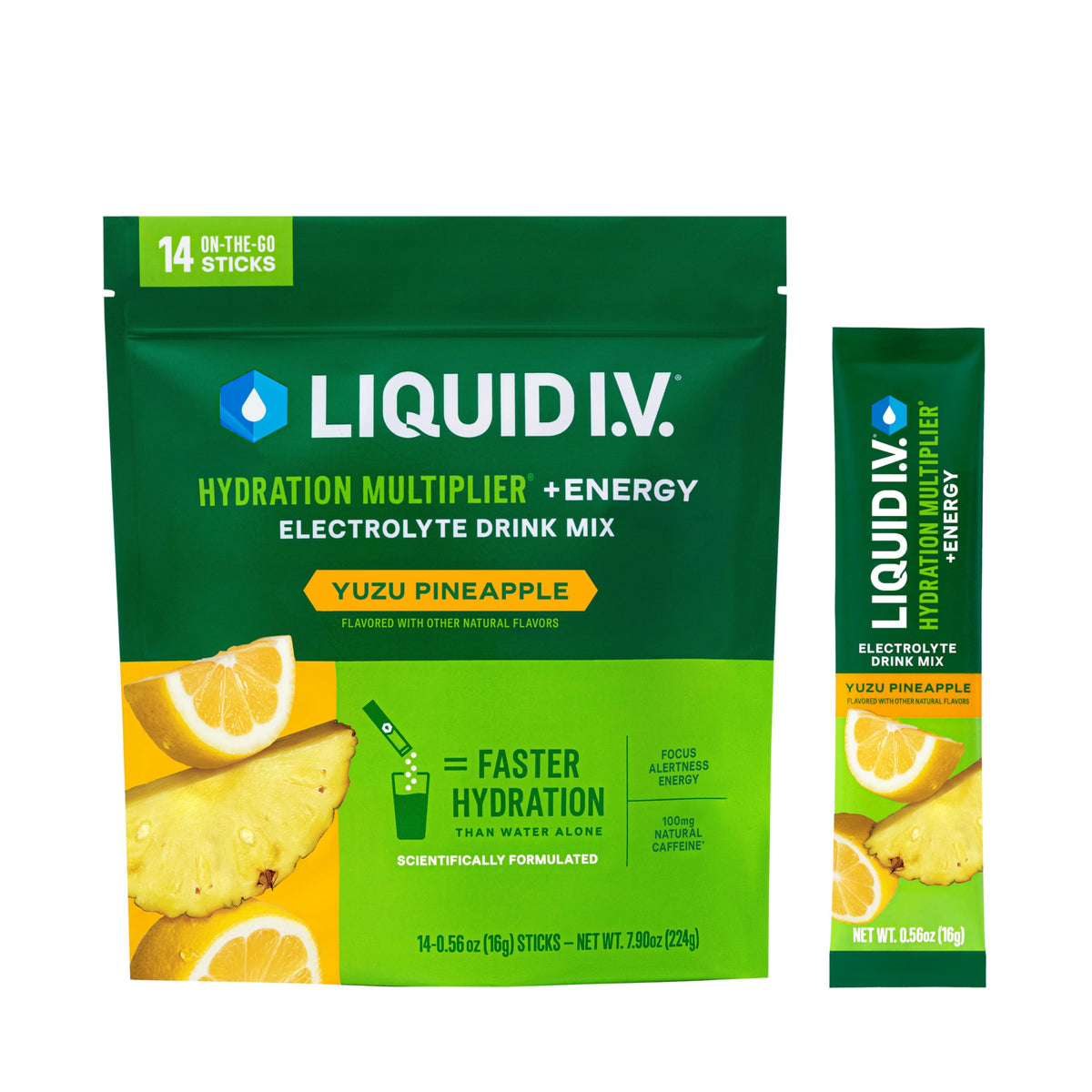 Liquid I.V. Hydration Multiplier en empaque individual para hidratación rápida en movimiento