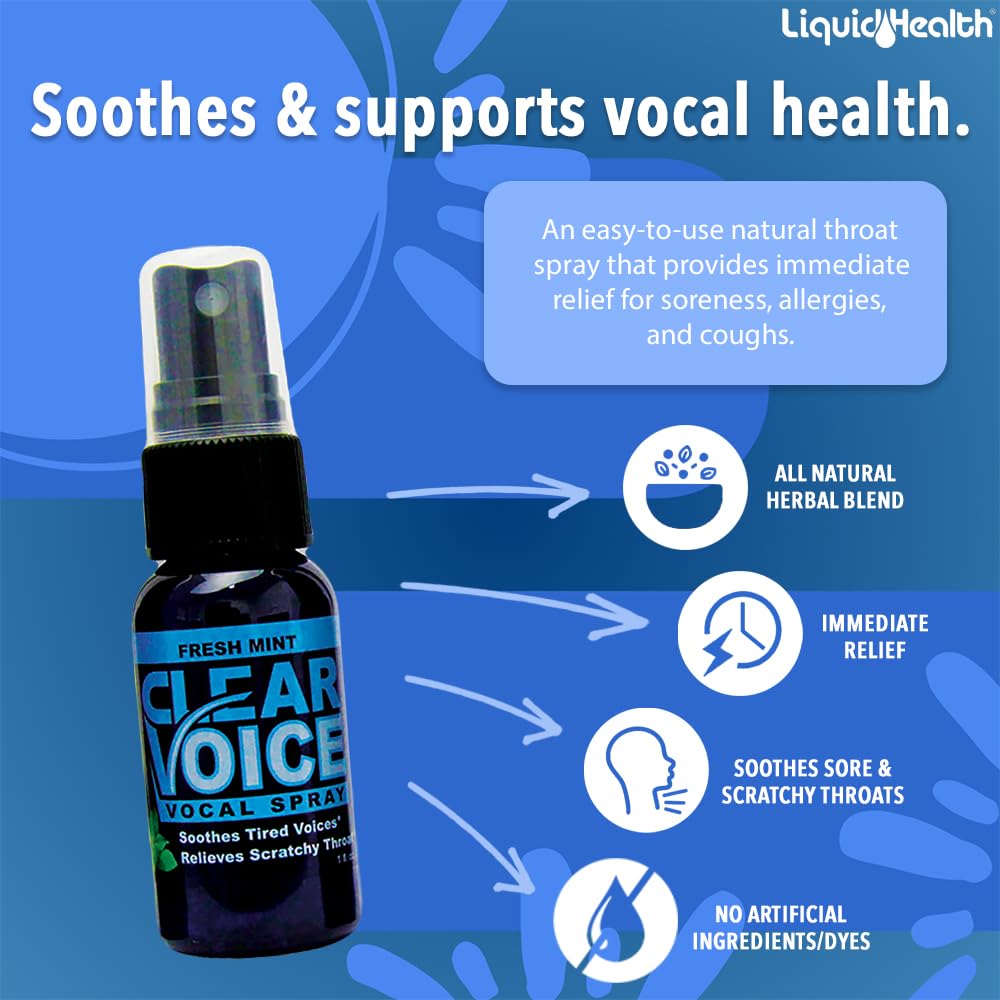 LIQUIDHEALTH Clear Voice: aplicación directa en la garganta para voz más clara