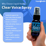 LIQUIDHEALTH Clear Voice: cantante usa spray antes de cantar para calentar la voz