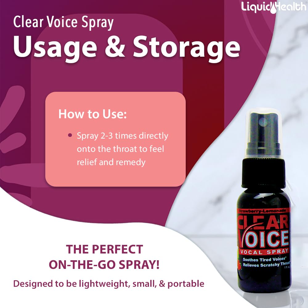 LIQUIDHEALTH Clear Voice Spray, en escena con cantante ayuda a mantener la voz estable.