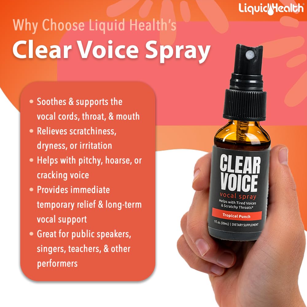 LIQUIDHEALTH Clear Voice, uso-escenario, ideal para ensayos y presentaciones.