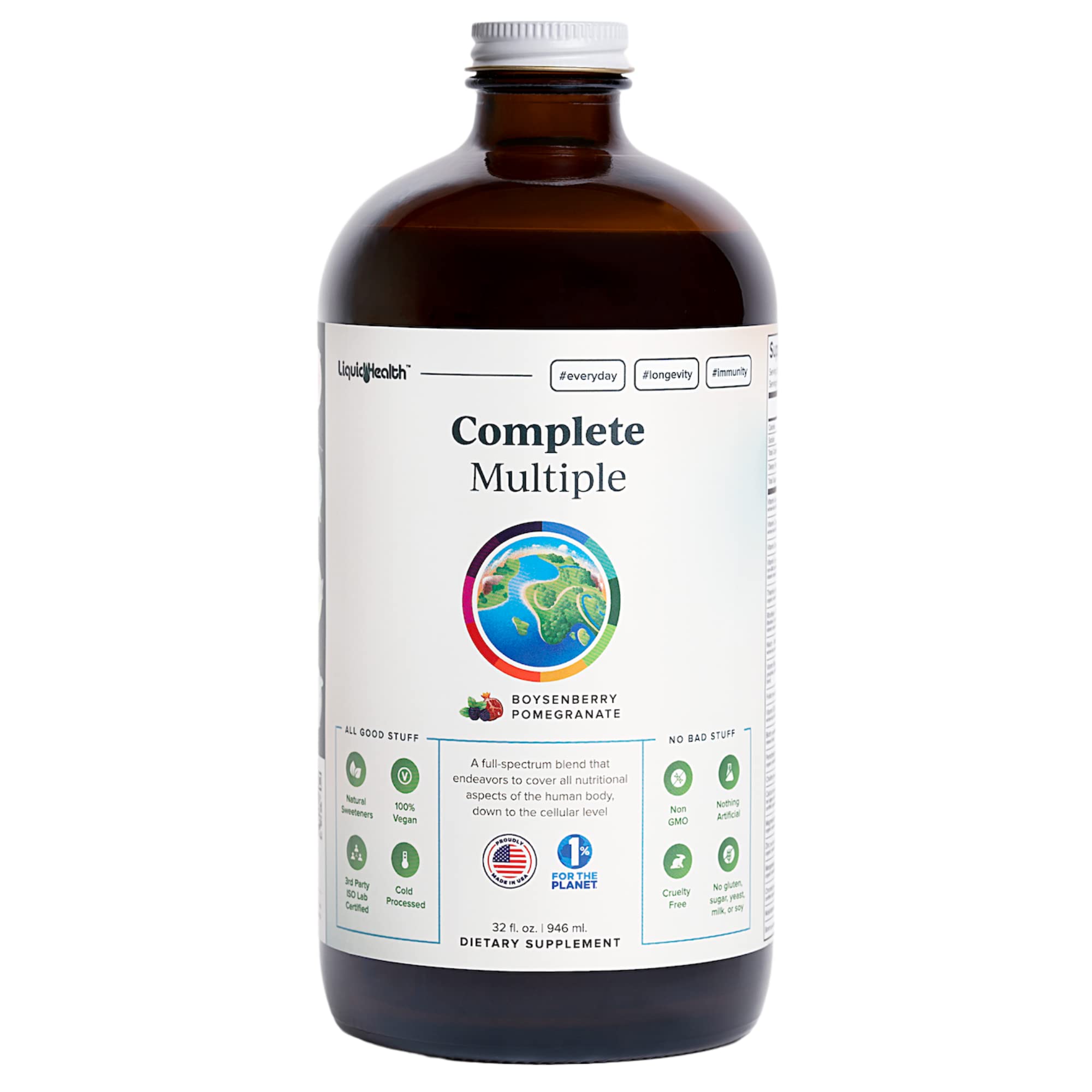 LIQUIDHEALTH Complete Multivitamin frasco frontal para energía diaria