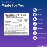 LIQUIDHEALTH Dormir Bien: etiqueta clara con ingredientes aptos para dietas sensibles.