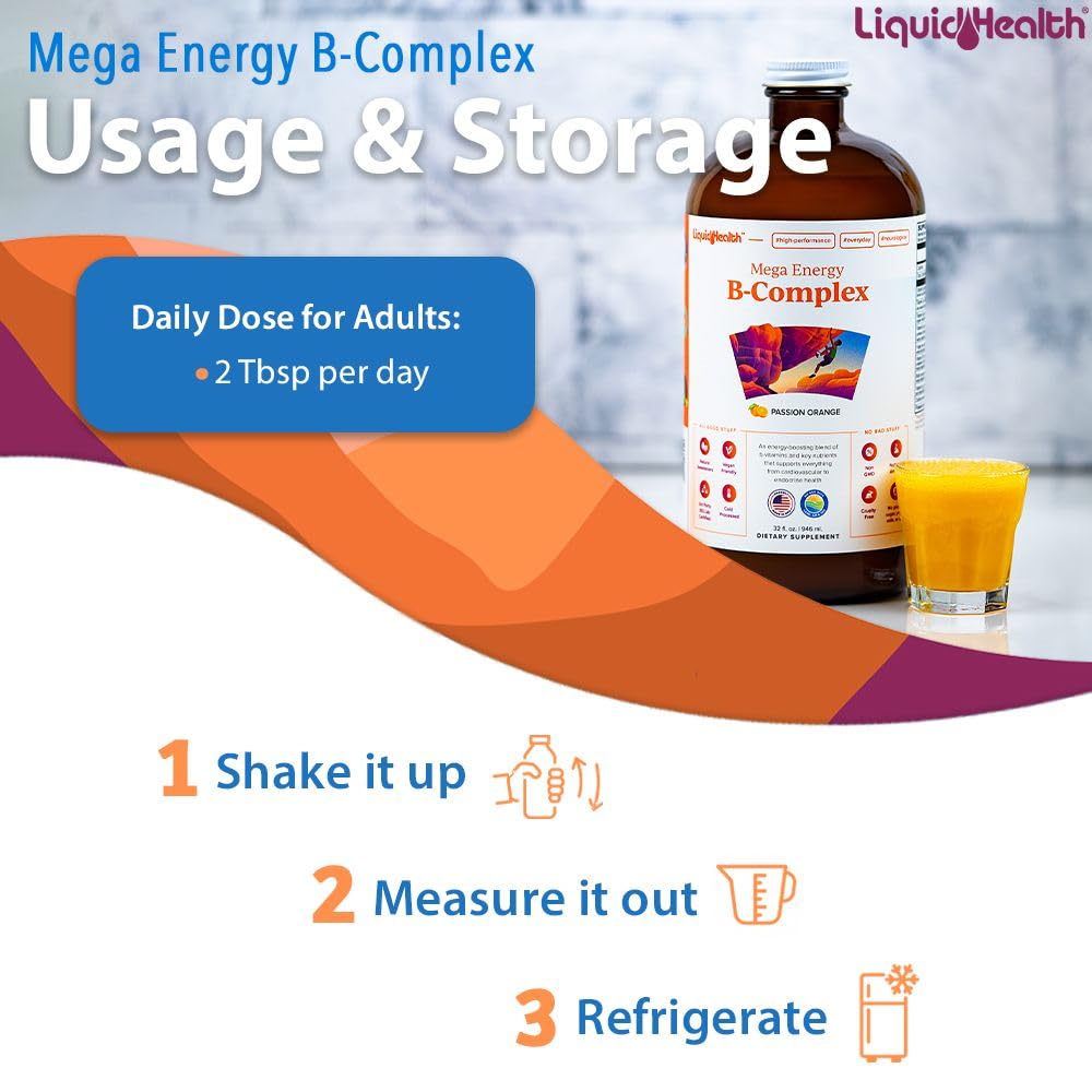 LIQUIDHEALTH Mega Energía B-Complejo, ideal para deportistas que buscan rendimiento.
