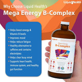 LIQUIDHEALTH Mega Energía B-Complejo, sabor naranja pasión, experiencia agradable.
