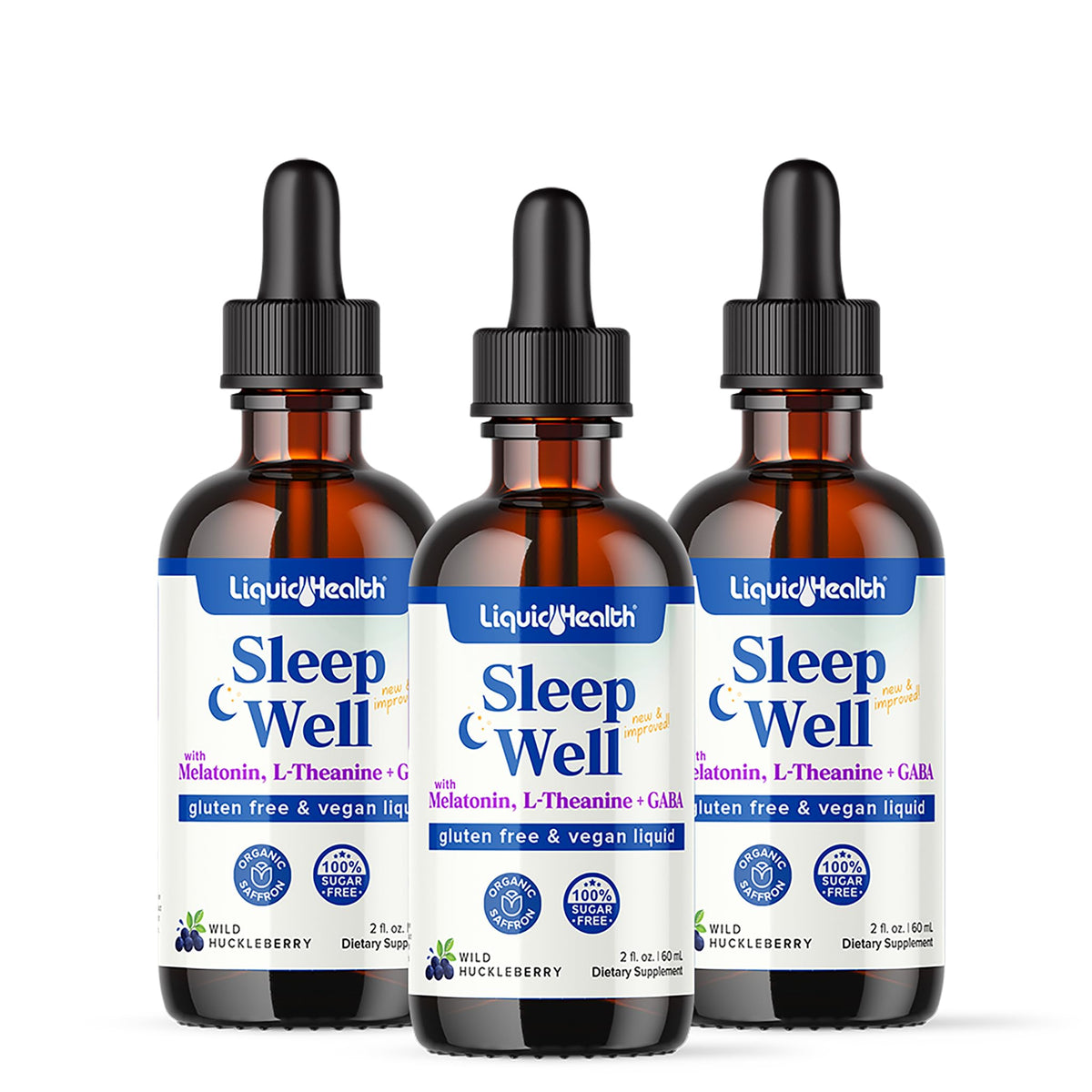 LIQUIDHEALTH Sleep Well: gotas en bote para un inicio de sueño suave.