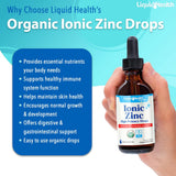 Etiqueta LIQUIDHEALTH Zinc Orgánico USDA en envase