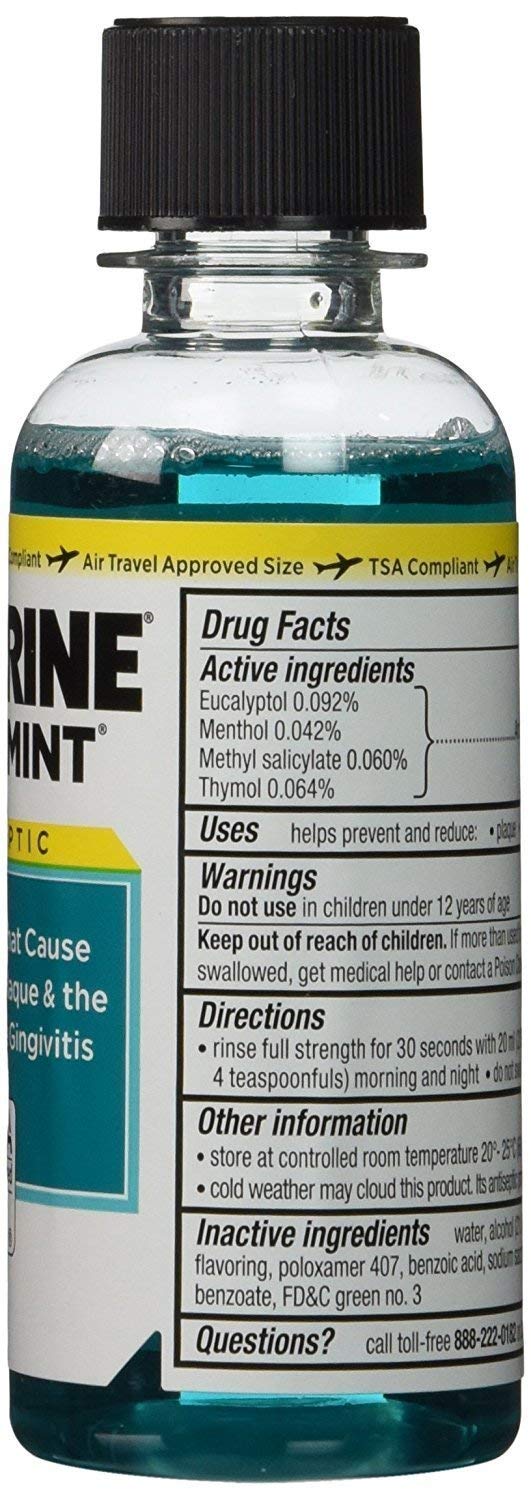 Listerine Cool Mint paquete de 12 envases para uso diario y viajes.