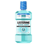 Listerine Cool Mint sin alcohol, botella de 500 ml, frescura duradera para la higiene diaria.