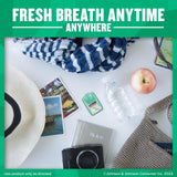 Uso portátil de Listerine Freshburst Pocketpaks en bolso o bolsillo