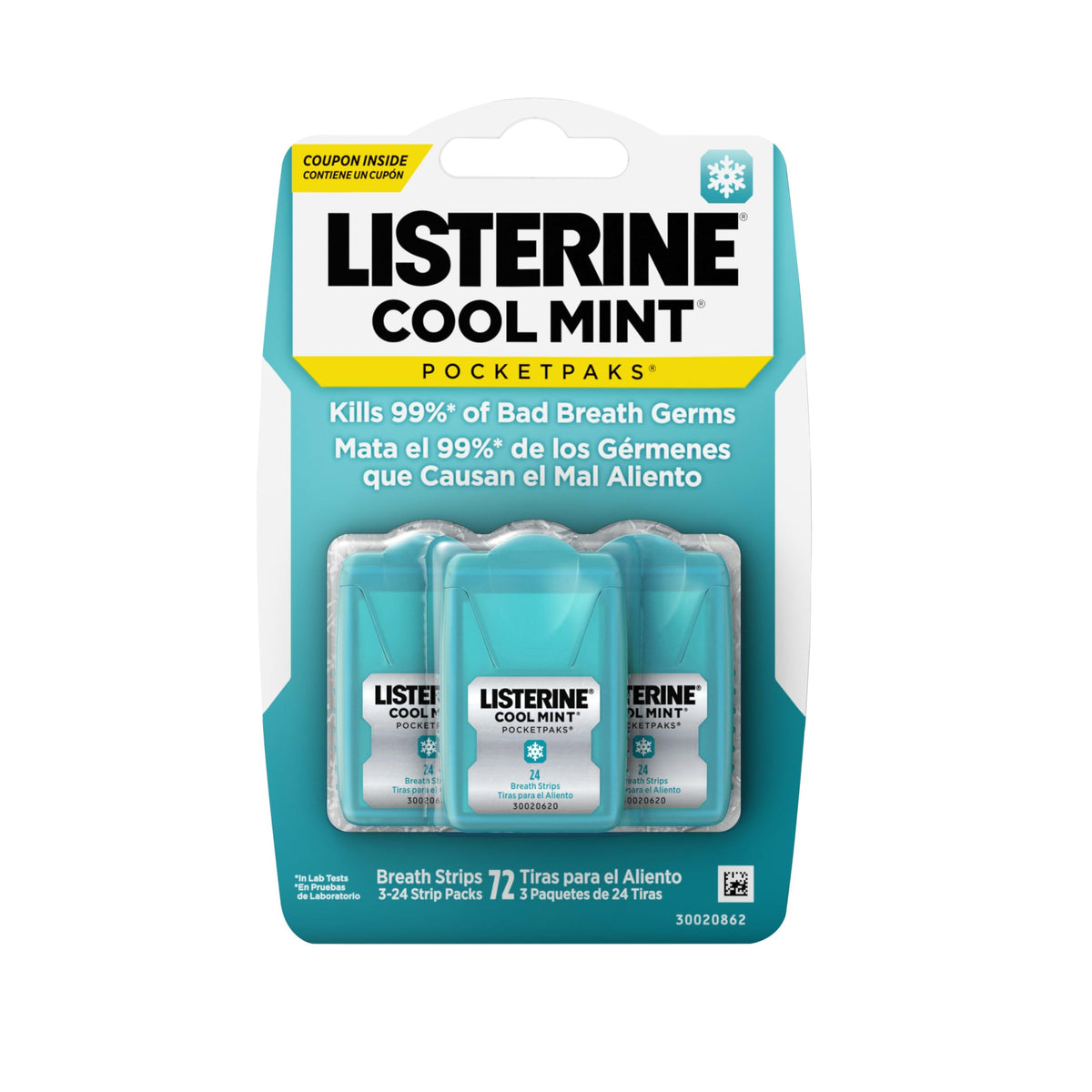 Listerine PocketPaks caja portatil con 24 tiras para frescura instantánea