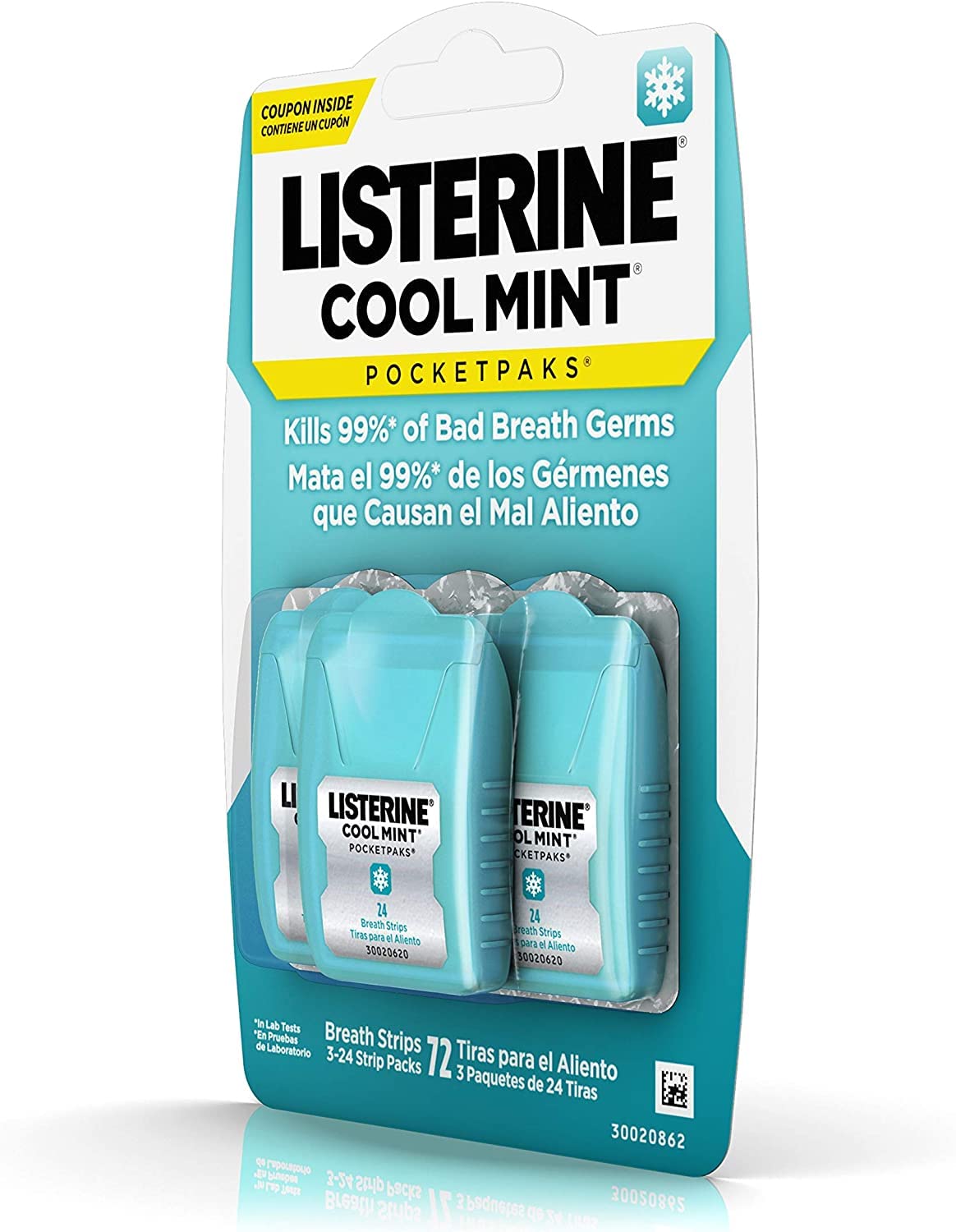 Sello ADA visible en el empaque de Listerine Pocketpaks Cool Mint