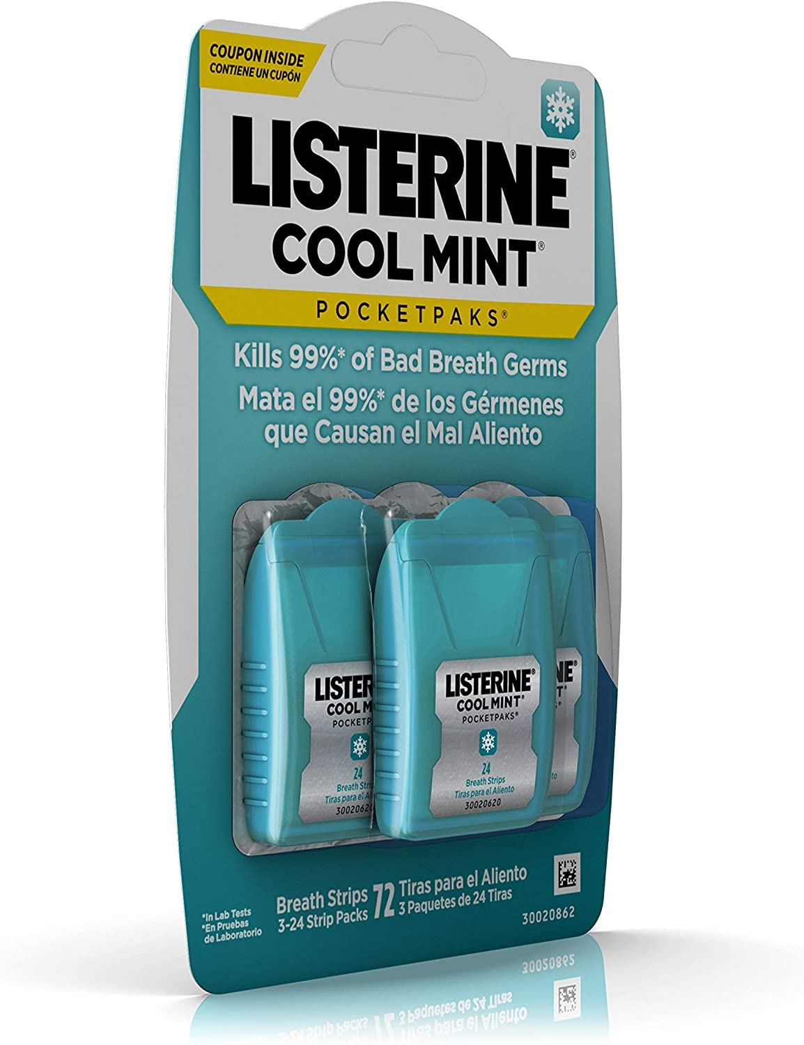 Uso diario de Listerine Pocketpaks Cool Mint para retoques de aliento