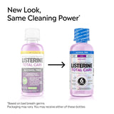 Etiqueta menta suave de Listerine Total Care sin alcohol para aliento fresco.