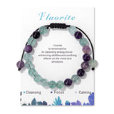 Lit Wall pulsera de fluorita, detalle de cuentas vibrantes para uso diario.
