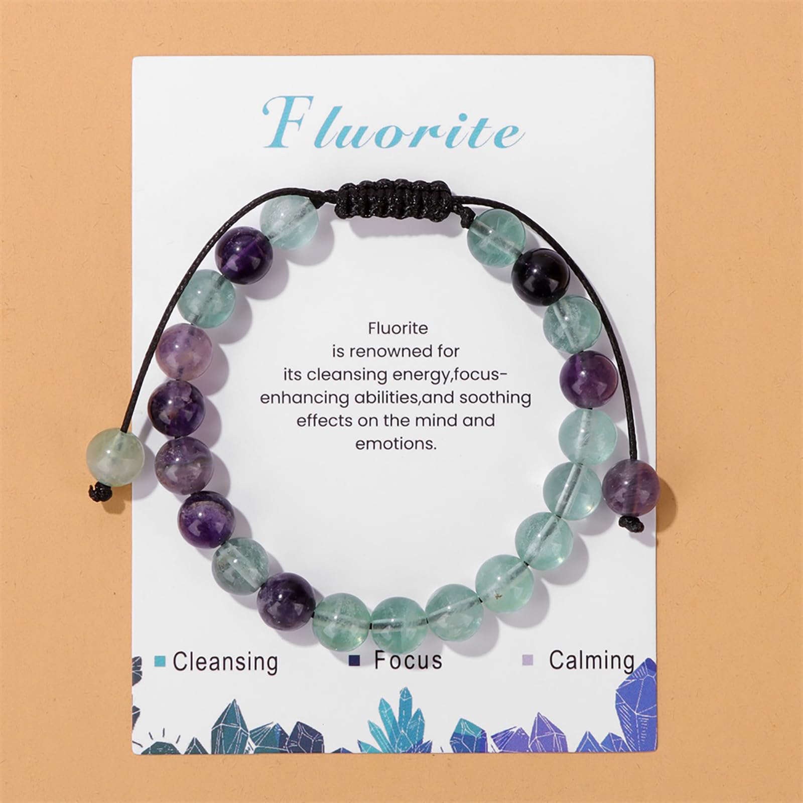 Lit Wall pulsera fluorita en la mano, estilo elegante para cualquier ocasión.