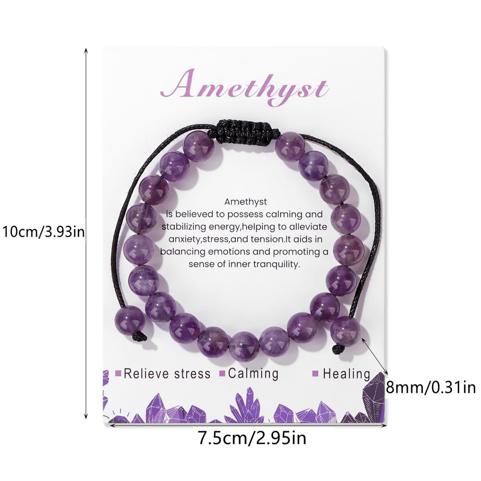Lit Wall pulsera amatista perlas moradas, detalle cercano para un look elegante