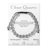 Lit Wall pulsera cuarzo claro 8mm, detalle de cuentas brillantes para equilibrio emocional