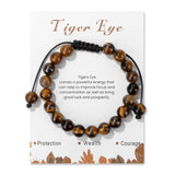 Lit Wall pulsera ojos de tigre 8mm, cuentas naturales, complemento elegante diario.