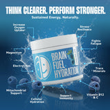 Etiqueta Lithios Brain Fuel Plus, destaca vitaminas y electrolitos.