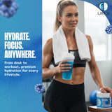 Polvo azul Lithios Brain Fuel Plus listo para batido suave.