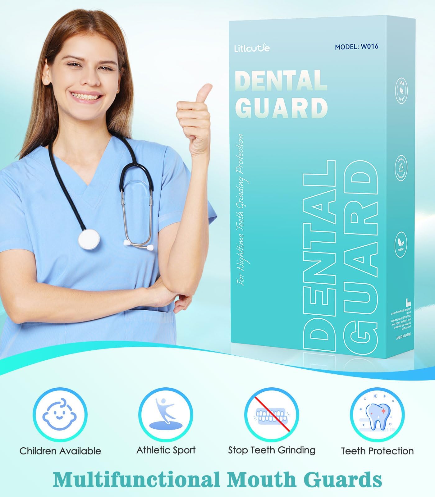 Litlcutie guarda dental moldeable para ajuste personalizado.
