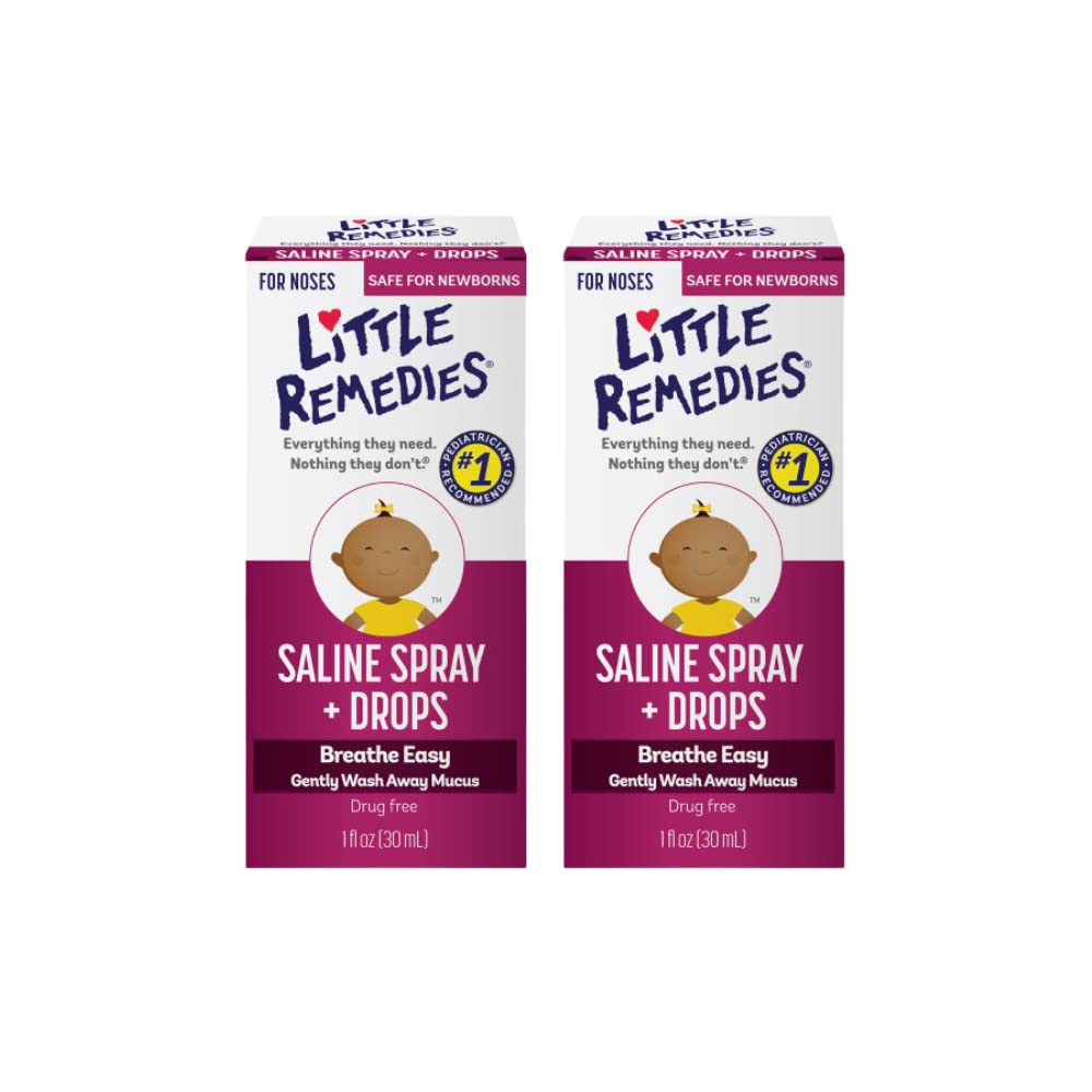 Little Remedies Little Noses spray nasal salino pack de dos, uso diario.