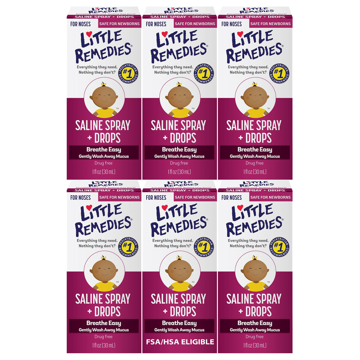Little Remedies spray nasal para recién nacido, facilita la respiración suave.