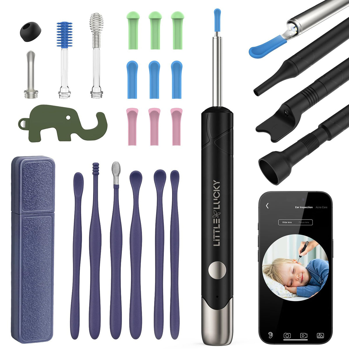 littlelucky-oreja-camara-1080p ofrece imágenes claras para una limpieza precisa.
