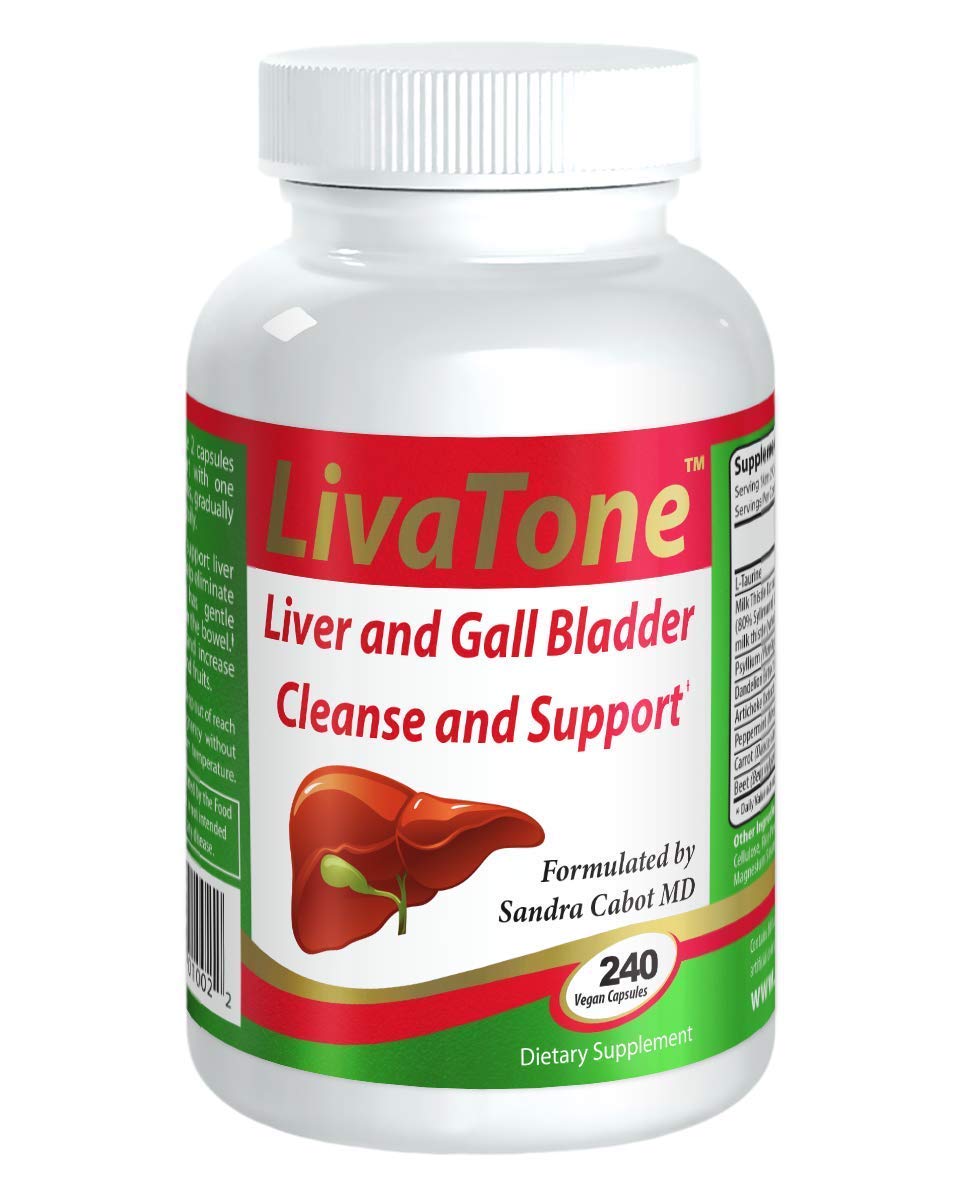 Livatone: cápsulas en frasco para apoyo digestivo diario.
