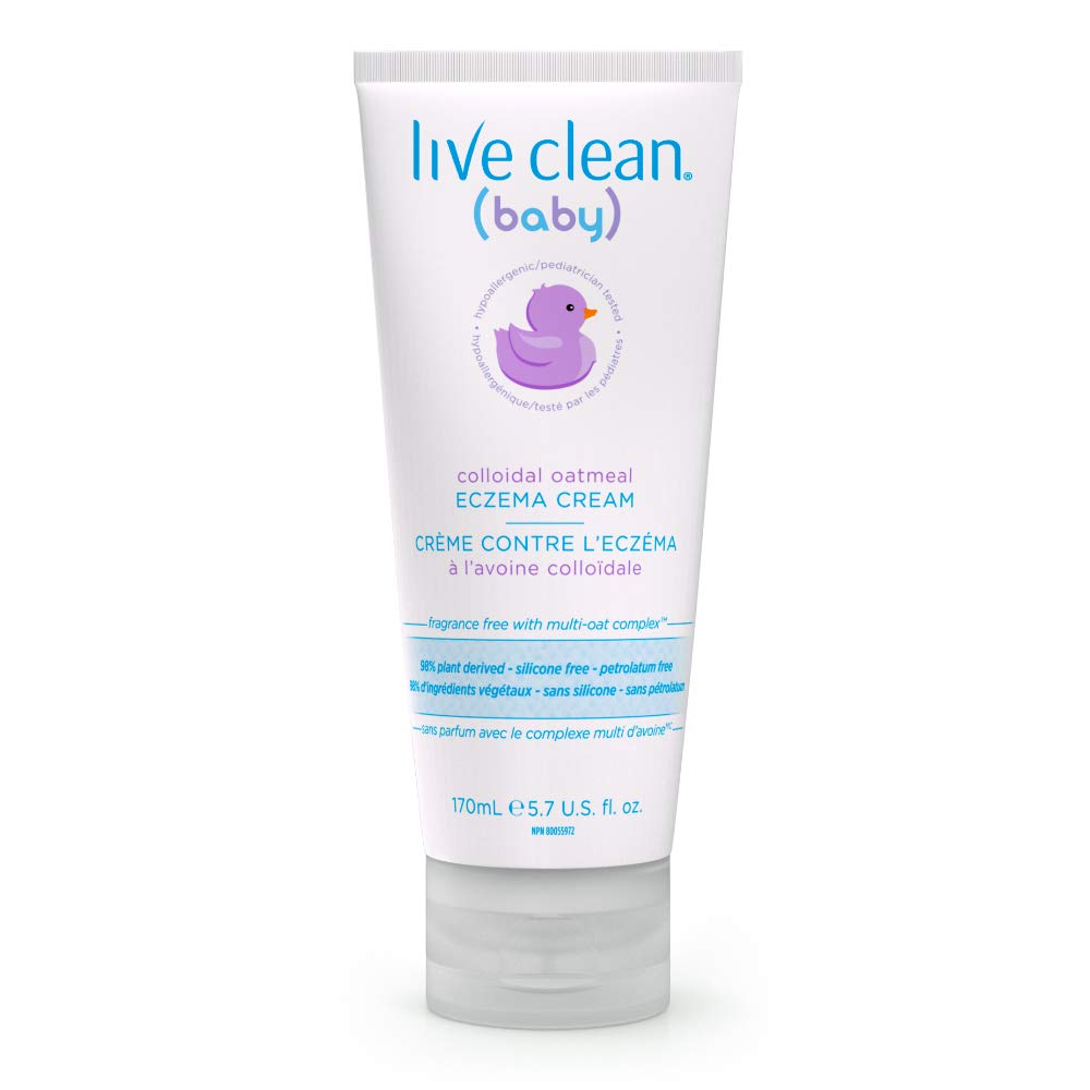 Live Clean Crema de Avena Coloidal eccema botella, cuidado suave para piel irritada