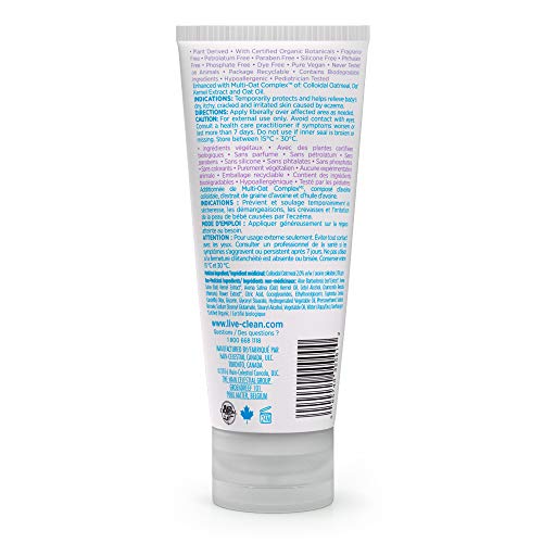 Live Clean Crema de Avena Coloidal eccema textura crema, hidratación suave