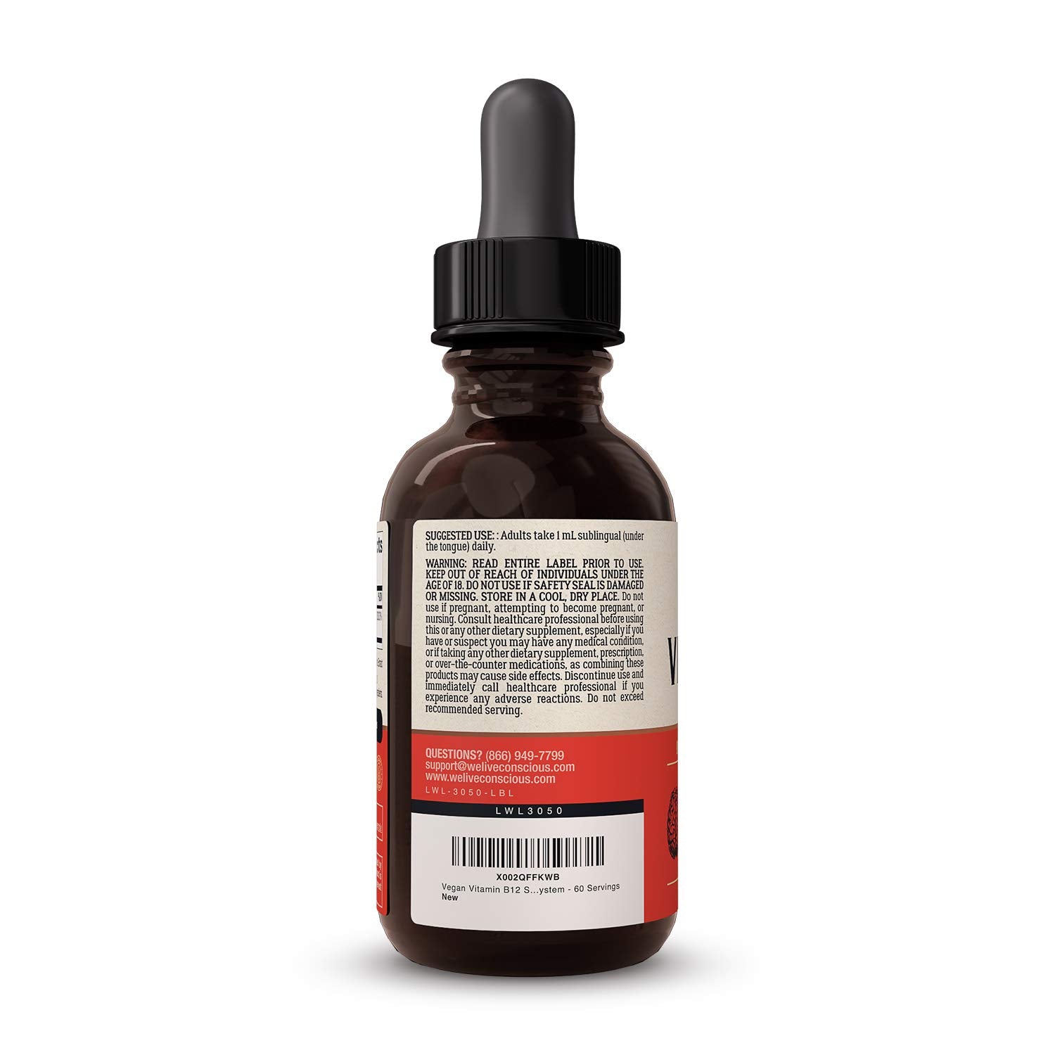 Live Conscious B12 dispensador para uso sublingual preciso