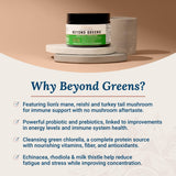Live Conscious Beyond Greens, detalle de polvo verde con color intenso que inspira vitalidad.
