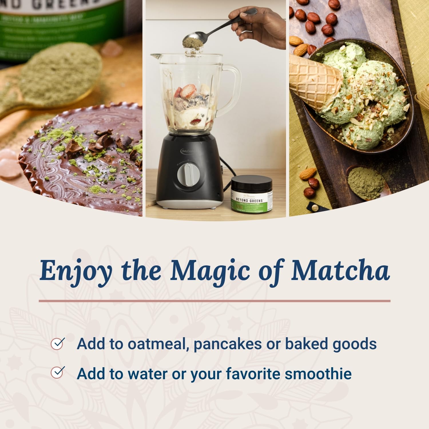 Live Conscious Beyond Greens, polvo de la mezcla, listo para batidos nutritivos.