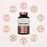 Live Conscious Beyond Hormone: cápsulas en mesa para la rutina diaria de bienestar hormonal.