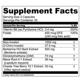 Live Conscious Beyond Hormone: etiqueta clara destacando ingredientes de calidad.