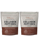 Live Conscious Collagen Peptides Chocolate: botella vertiendo batido para apoyar piel y uñas