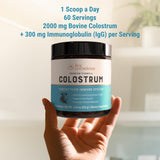 Live Conscious Colostrum polvo; mezcla rápida en vaso.