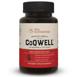 Live Conscious CoQWell: botella vertida, apoyo a energía celular diaria.