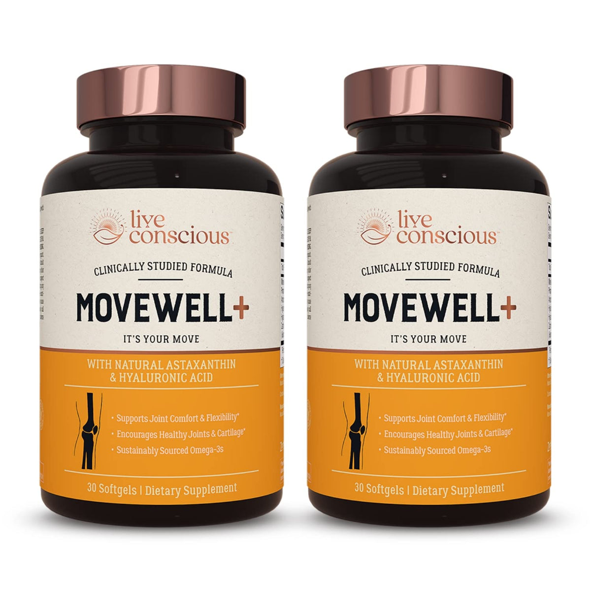 Live Conscious MoveWell Plus botella de aceite de krill antártico para articulaciones