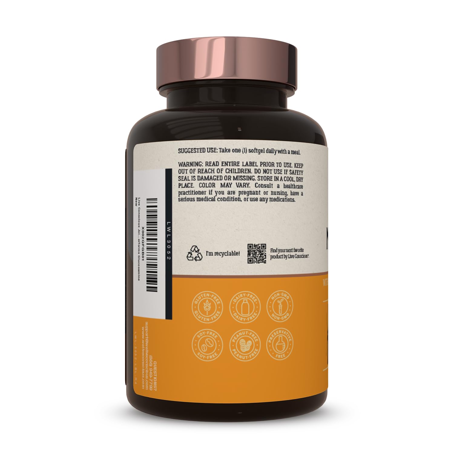 Live Conscious MoveWell Plus cápsulas con astaxantina natural para antioxidantes