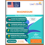 Live To Shine parches magnesio aplicacion hombro, alivio suave para tensiones