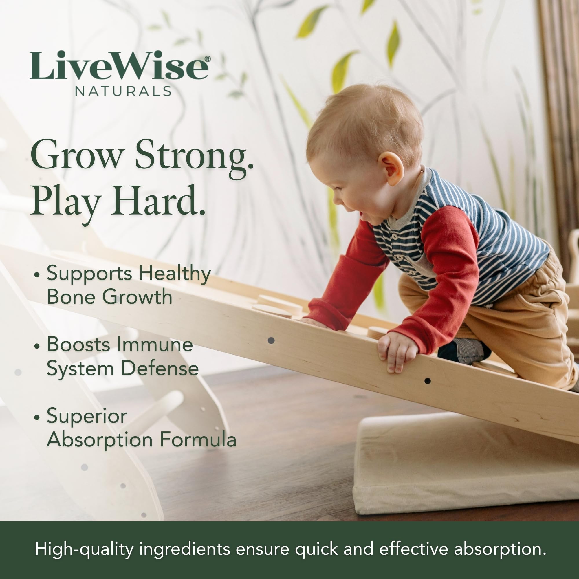 Live Wise Naturals dosis diaria en gotas para bebé.