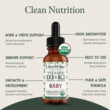 Live Wise Naturals gotas para bebé; mezclar con alimento fácilmente.