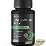 Live Anabolic TestoGreens Max, envase de cápsulas, soporte diario de energía.