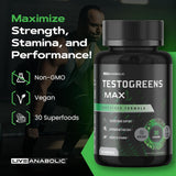Live Anabolic TestoGreens Max, pimienta negra para mejor absorción de nutrientes.