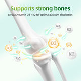 LIVEGIS Vitamin D3 K2 Softgels, dos botellas en pack para suministro extendido