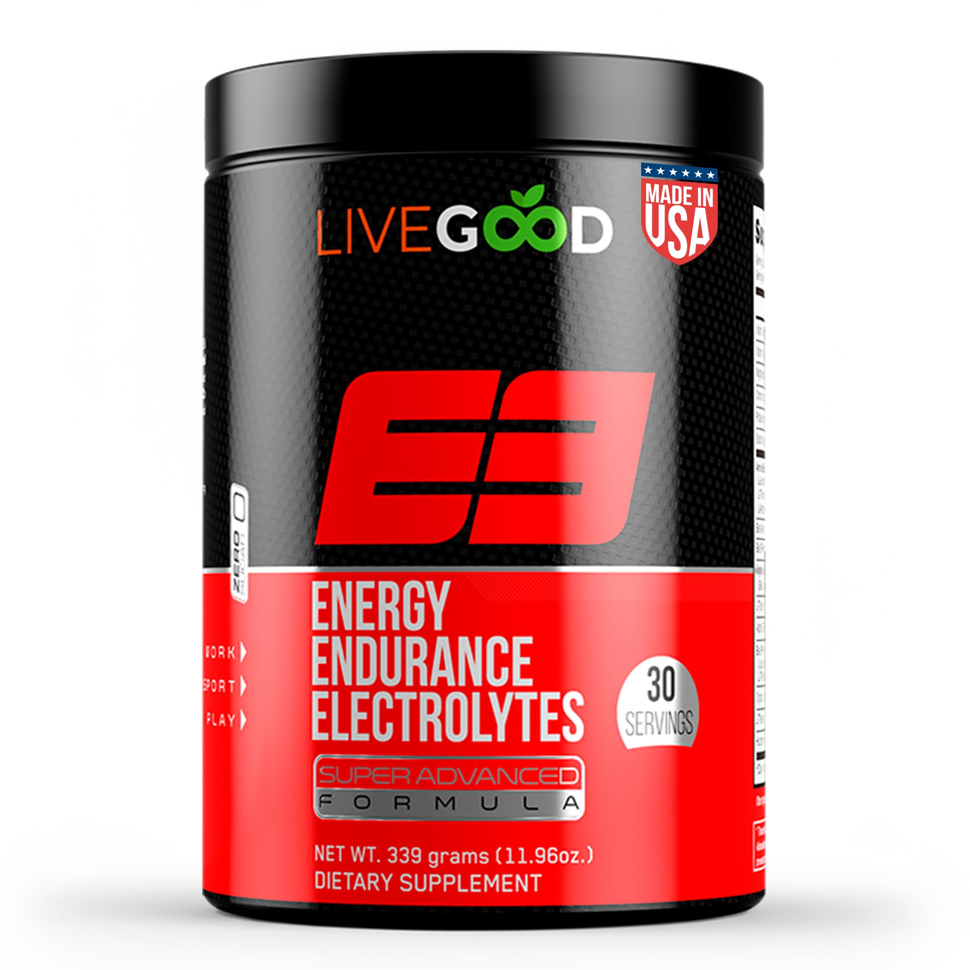 LIVEGOOD E3 polvo en tubo para energía sostenida durante el entrenamiento